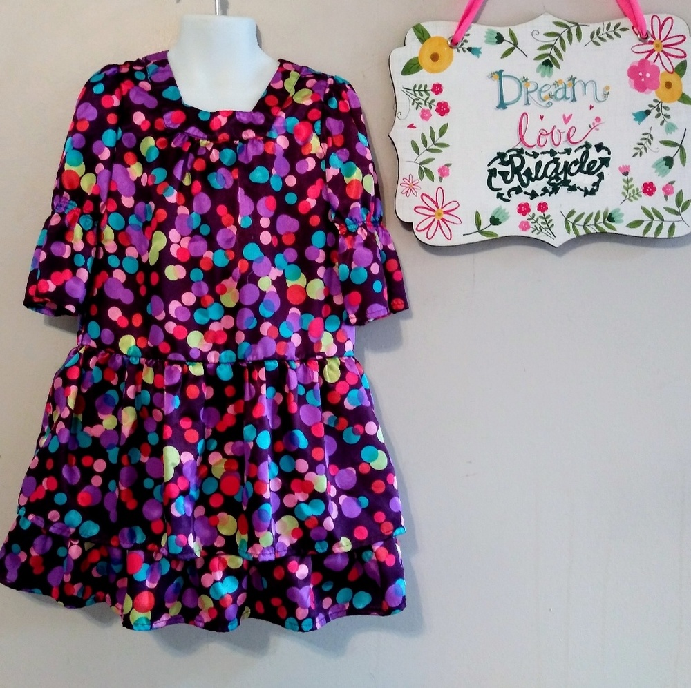 Hanna Andersson 100 Satiny Tiered Polka Dot Dress